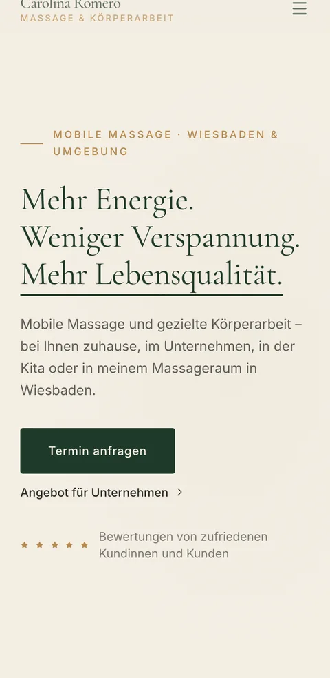 Dieselbe Seite auf dem Handy